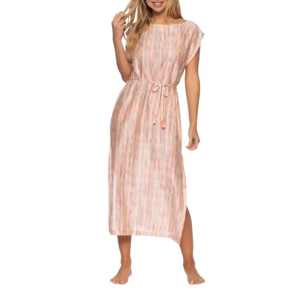 Isabella Rose Midi Pink Multi Color Dress Tassels